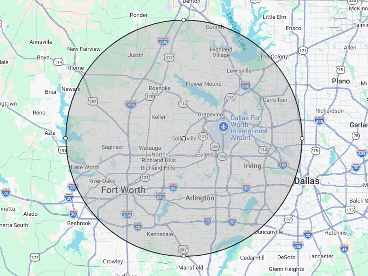 SAFE Property Inspections service area &mdash; Colleyville and surrounding North Texas communities